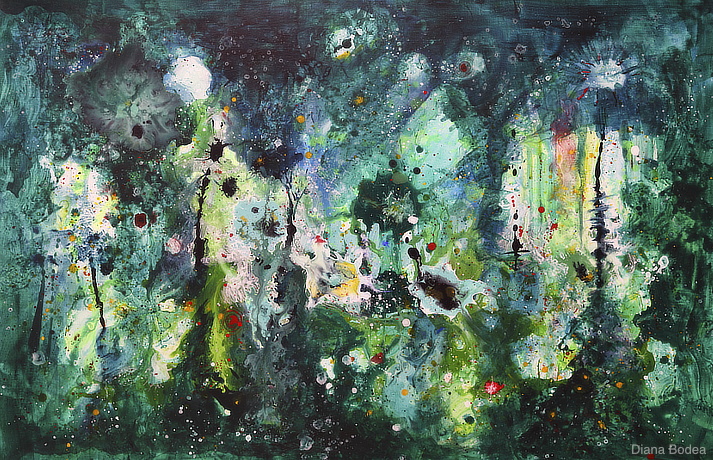 Nocturnal space garden - 80x120cm